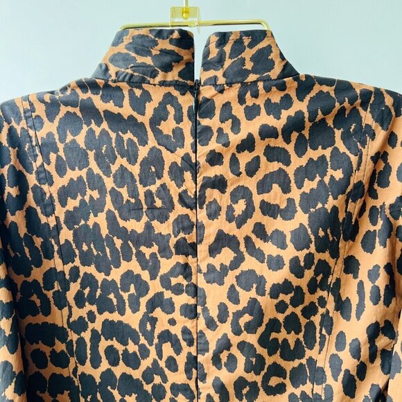 Ganni Sustain Leopard puff sleeves midi dress, Brown Leopard, Size 34 - Picture 13 of 13